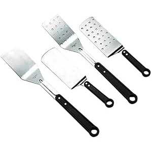 Espátula Perfurada Inox Cabo Preto