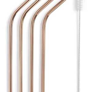 Set 4 Palhinhas Reutilizáveis Cobre