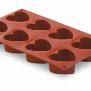 Molde De Coração 8 Cavidades Silicone Pastryflex