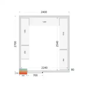 Câmaras frigoríficas 2400 x 2700 x 2120mm CR 240x270x212 NF