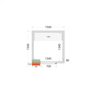 Câmara frigorífica Completa 1500 x 1500 x 2200mm CRPF1515