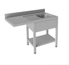 Mesa com 1 cuba e escorredor na esquerda  - FSBE-1255-LI