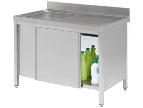 Armário com 2 portas e escorredor na direita 1200 x 600mm - FCP-126/11-D