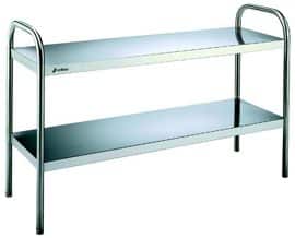 Estante Neutra para preparação, 2 níveis, 1300 x 375 x 700mm - ESM-132